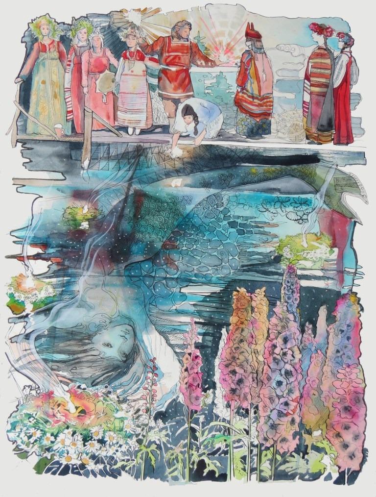 «Купальская ночь».  55х74см