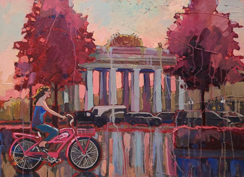 “Электра. Вечерняя прогулка. Велосипед” 50х70см