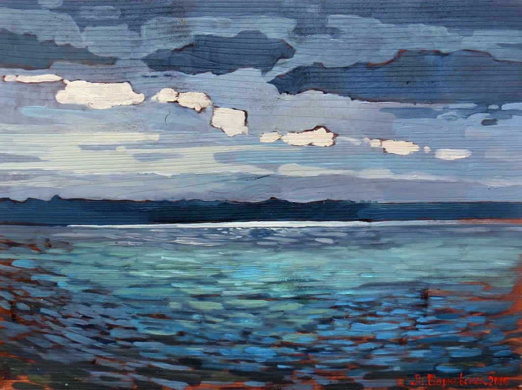 "Место, где загадывают желания и они исполняются. Плещеево озеро" 30х40см