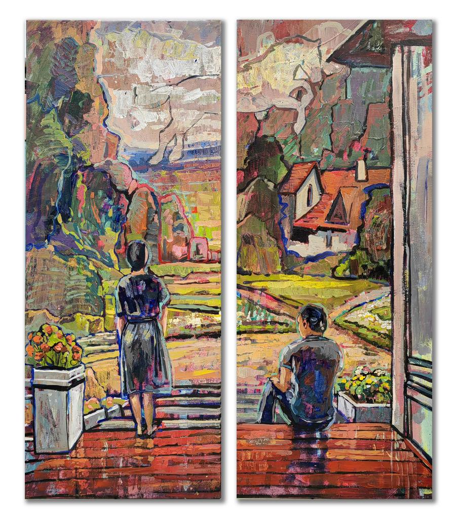 "Ты в моем сердце”  Диптих 40х100см