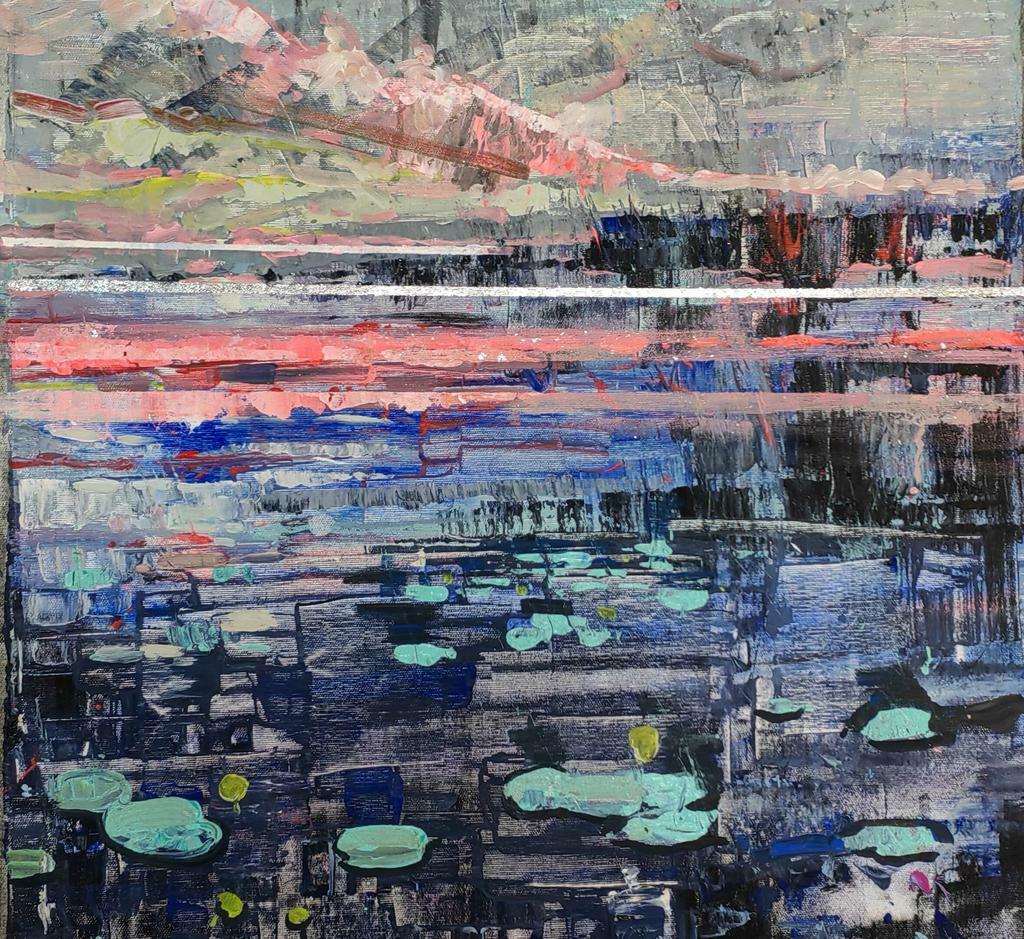 "За белым драконом. Вечерние воды" 60х60см