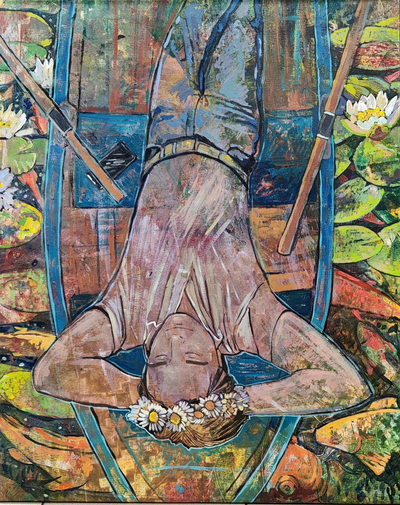 "В своей лодке "  80х100см