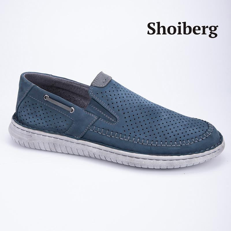 Слипоны мужские голубые Shoiberg