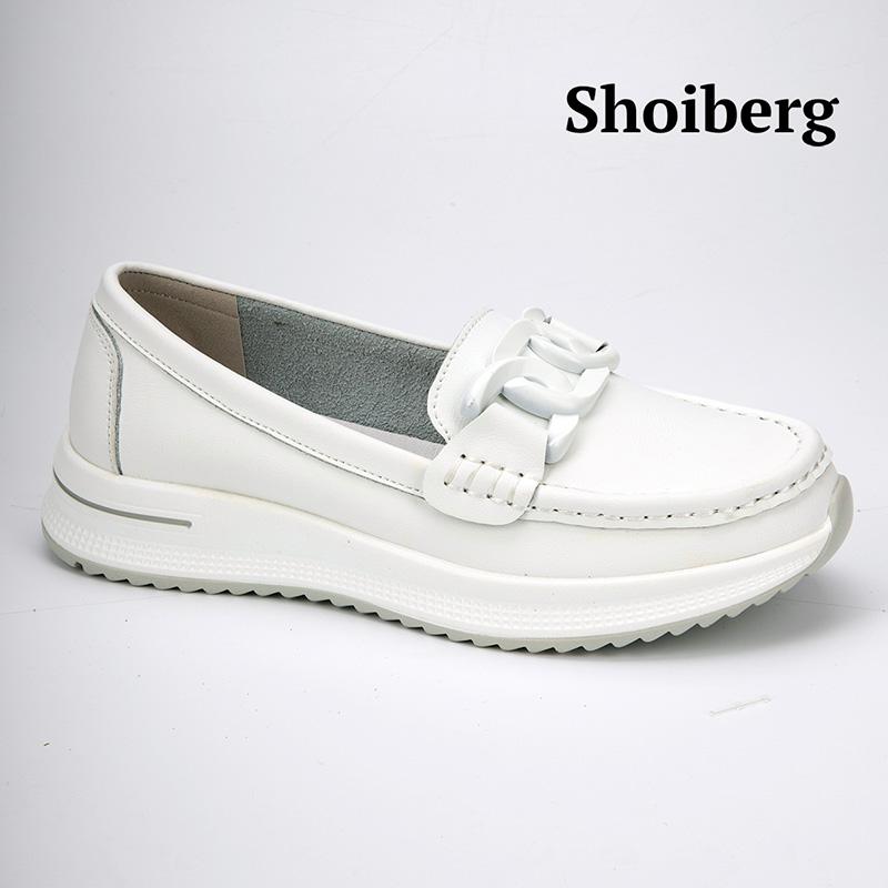 Лоферы женские белые Shoiberg