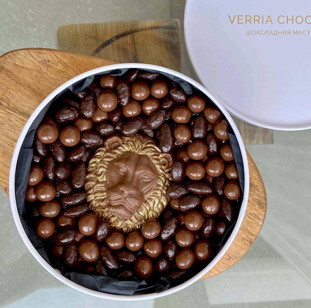 Набор фирменных драже из орехов в шоколаде «Лев»