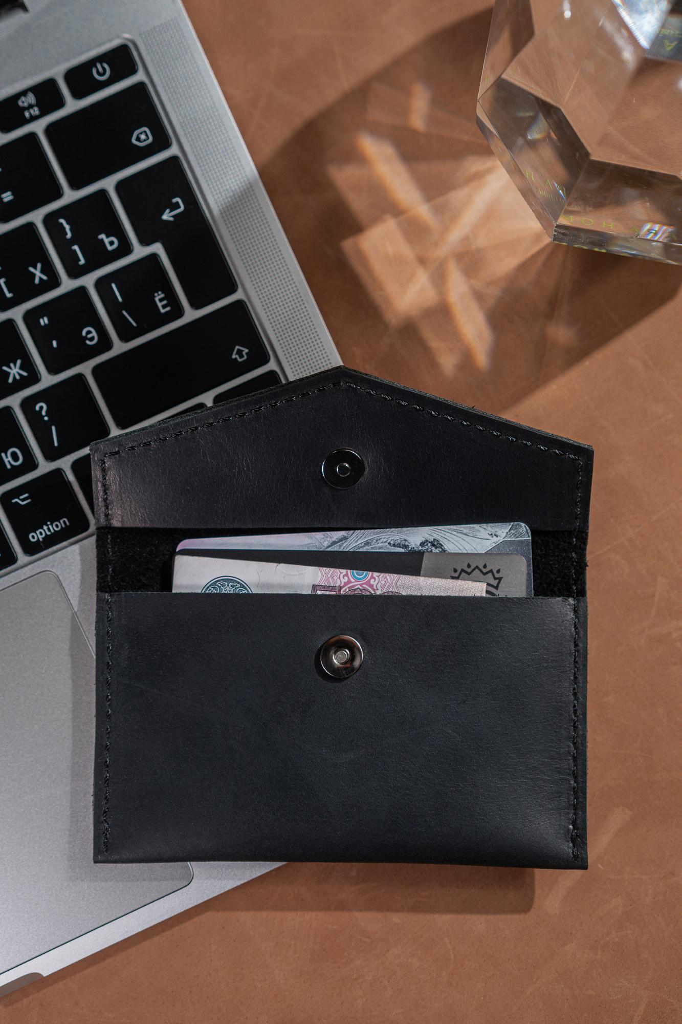 Картхолдер из натуральной кожи / Кожаная кредитница / Визитница для карт