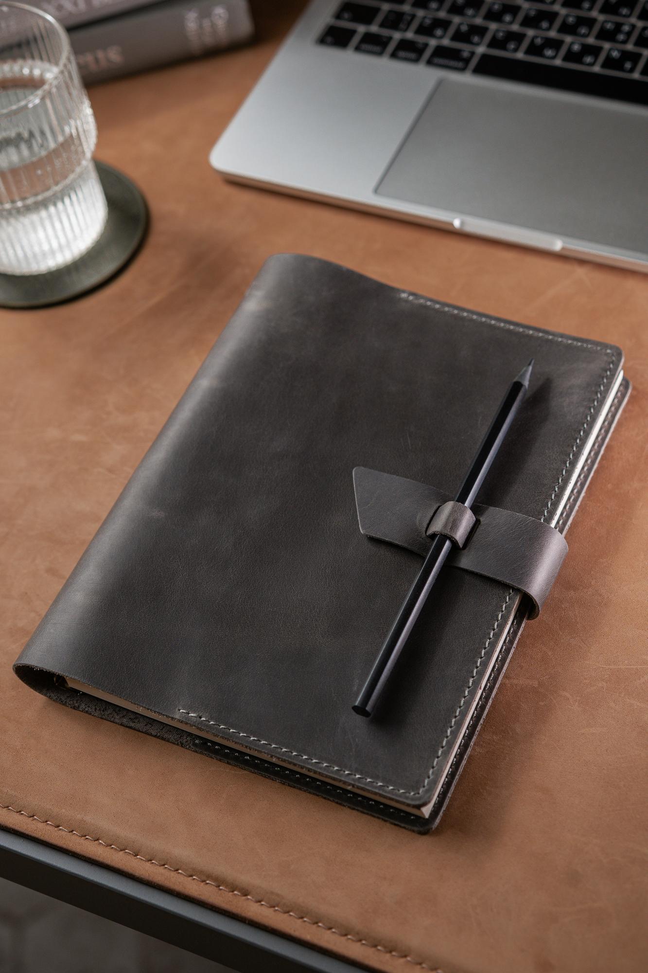 Ежедневник кожаный с карманами А5, недатированный ежедневник из натуральной кожи со сменными блоками на кольцах