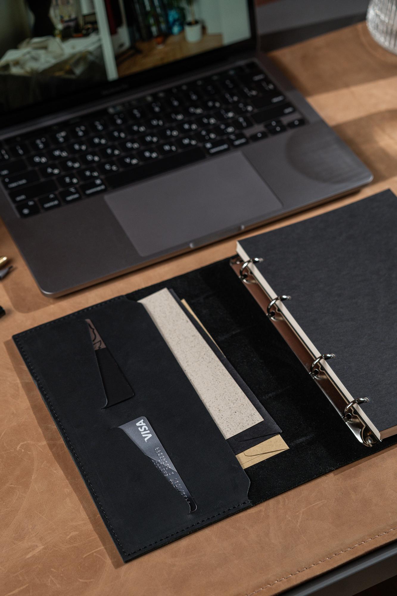 Кожаный ежедневник А5 недатированный, Ежедневник на кольцах со сменными блоками с обложкой из натуральной кожи, подарок мужчине