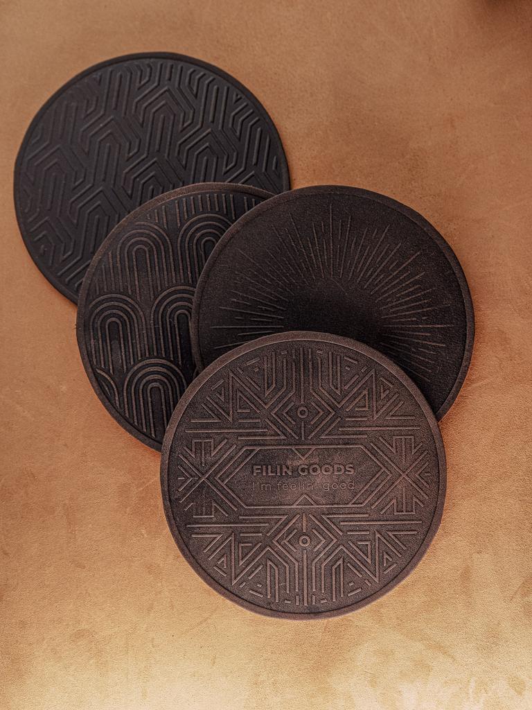 Костер из натуральной кожи, 4шт в наборе.