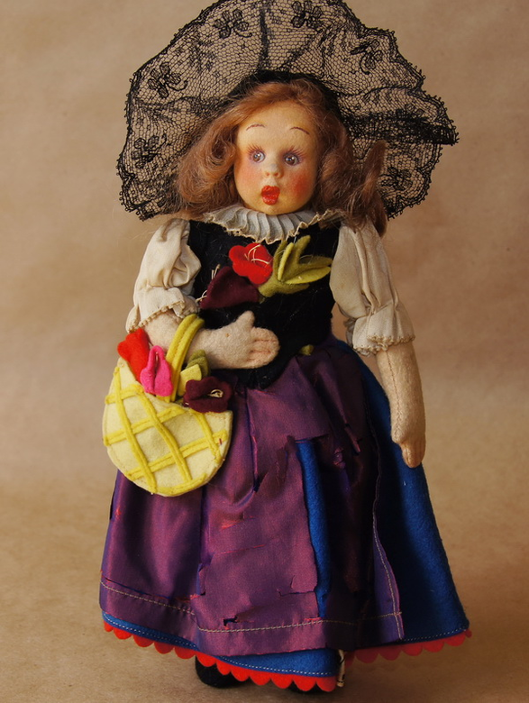 Антикварная итальянская кукла Lenci, 21 см