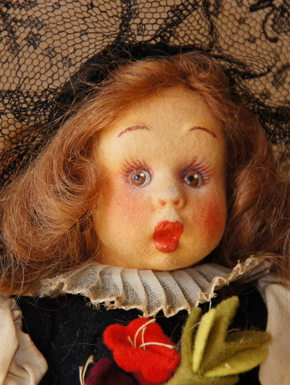 Антикварная итальянская кукла Lenci, 21 см