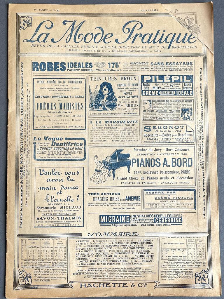 1910 год, июль, Модный журнал, Париж