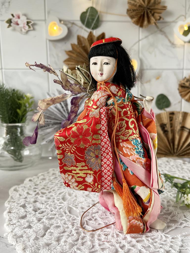 Японская кукла, Девушка с глицинией, 19 см( 500949)