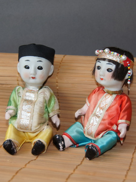Антикварные японские фарфоровые куклы Ичиматсу, 1920 г. (500898)