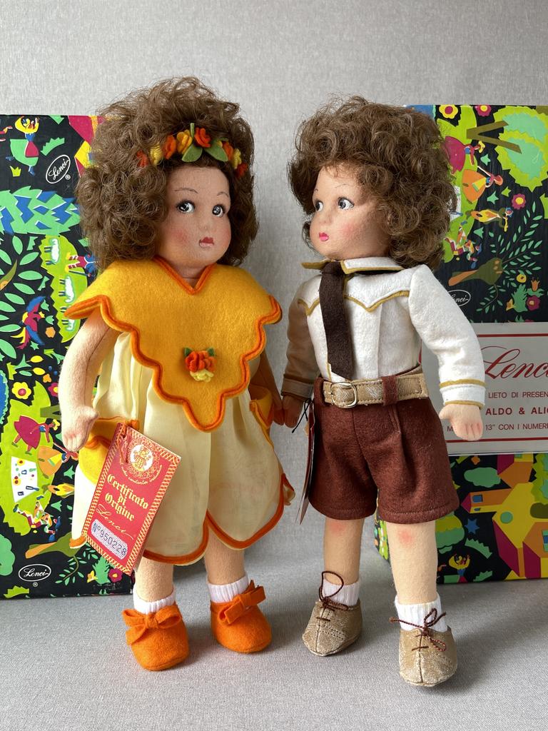 Пара кукол Aldo и Alice, Lenci, в оригинальной упаковке