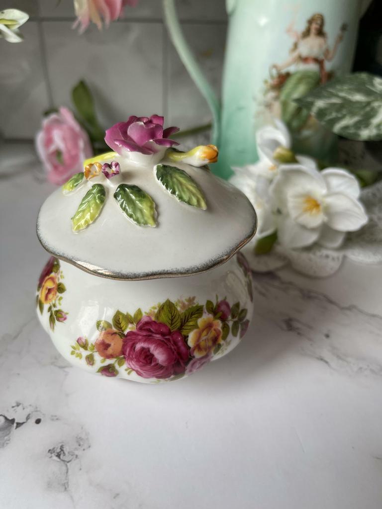 Сахарница, фарфор, роспись, Англия, 9 см, 170651