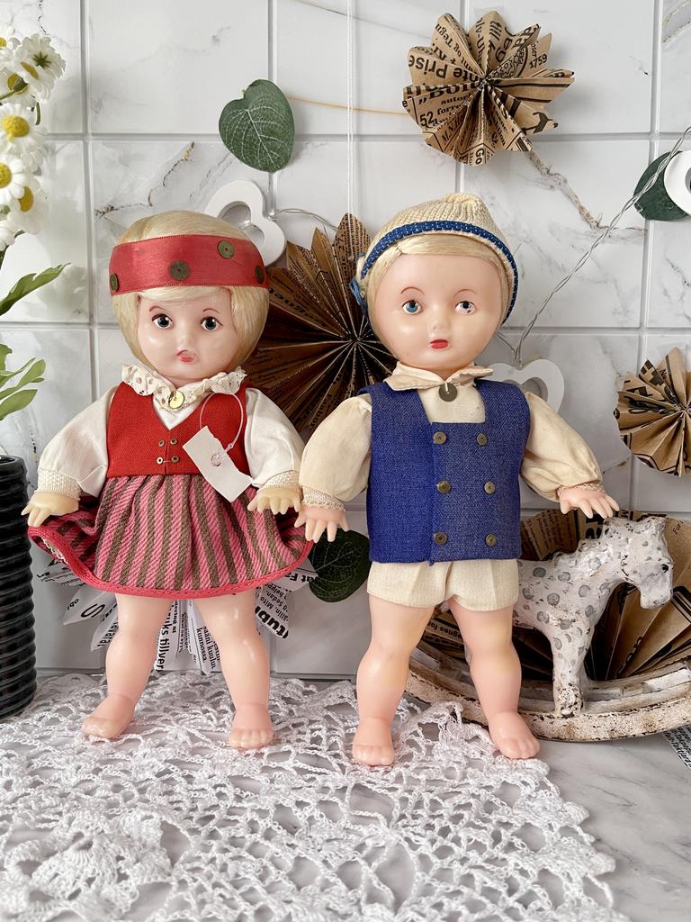 Винтажная пара куколок SALVO, ЭССР, 24 см