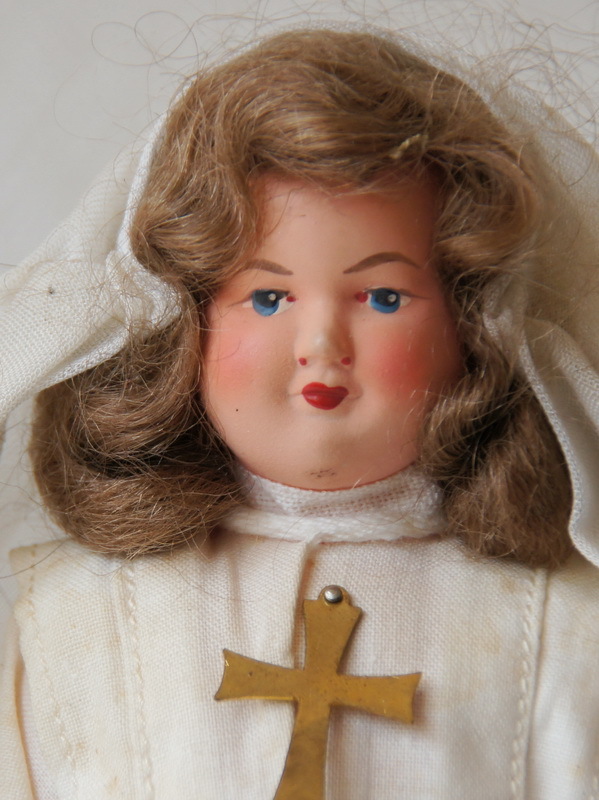 Старинная целлулоидная куколка-шкатулка, 17 см (арт.1400821)