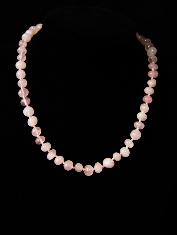 бусы из натуральных камней, бусы розового кварца