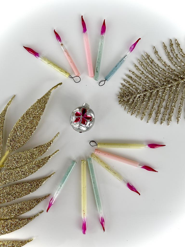 Стеклянные свечи для елки Малютка