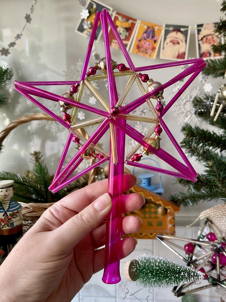 Стеклярусная звезда на верхушку елки