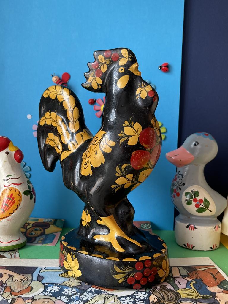 Петушок из прессопилок, игрушка СССР