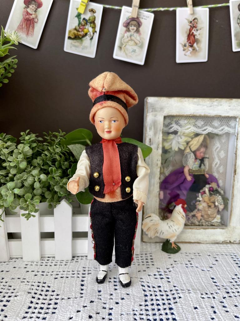 Старинная целлулоидная кукла Petitcollin
