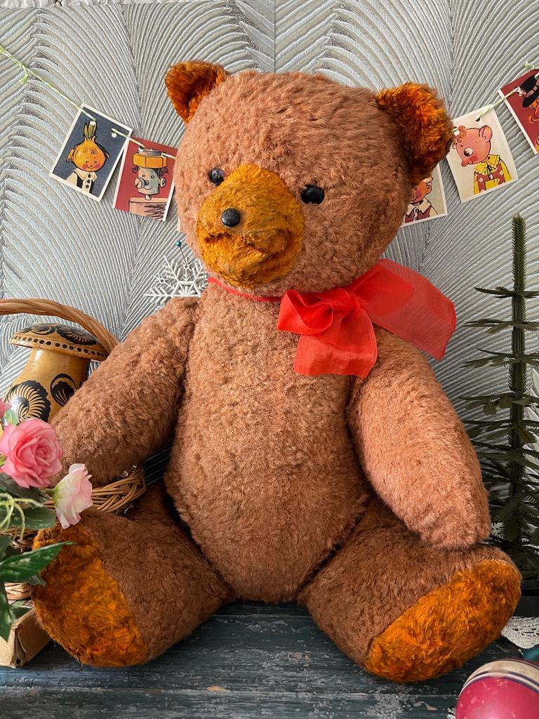 Советский старинный ватный медведь