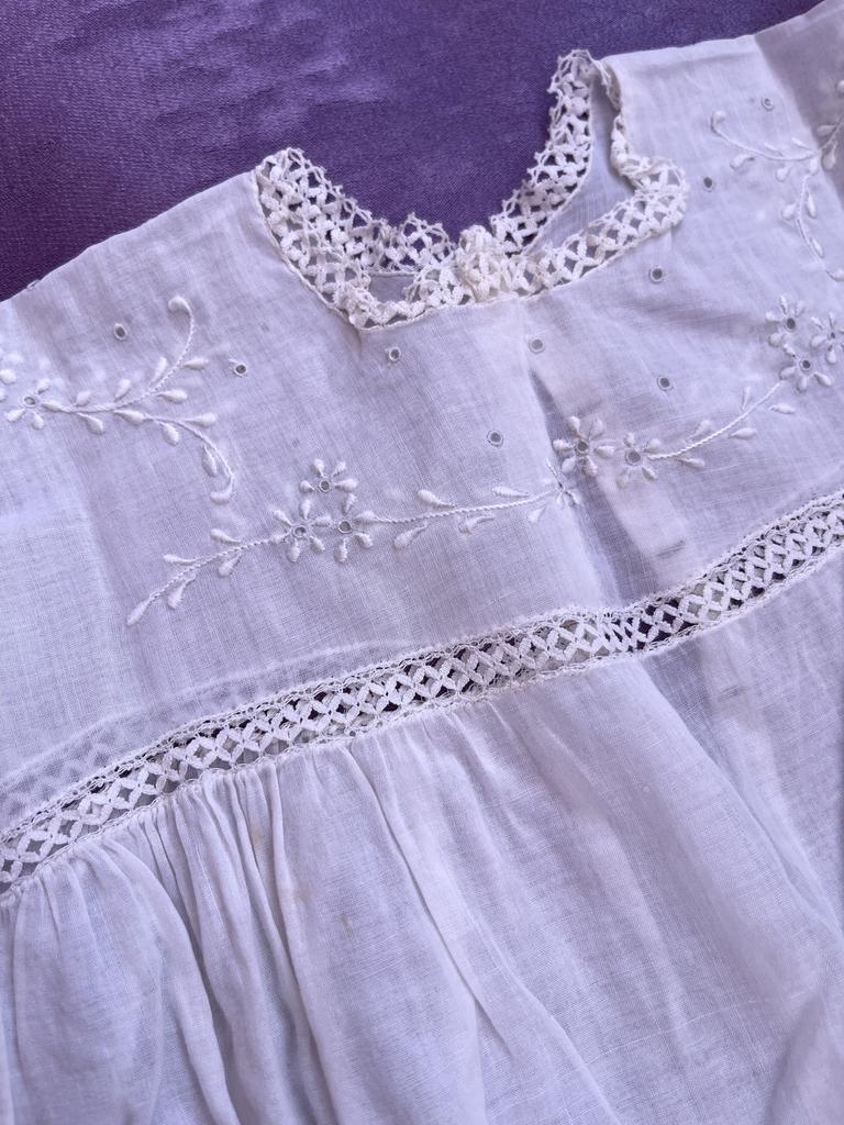 Старинная детская сорочка кукольная