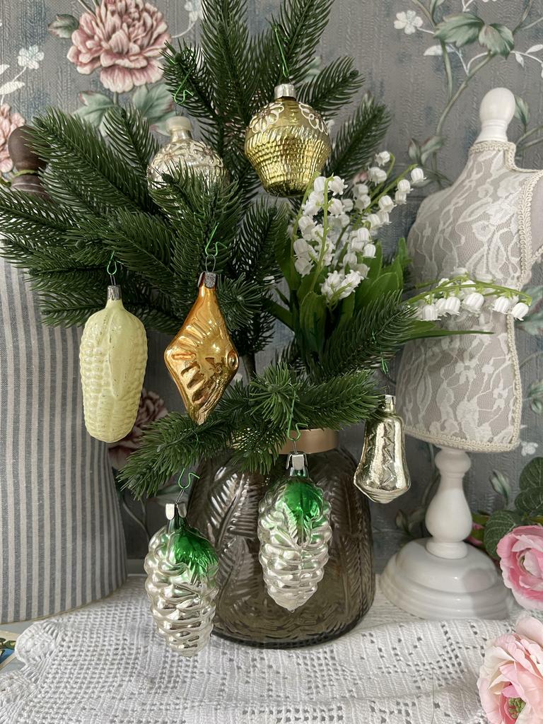 Стеклянные елочные игрушки СССР