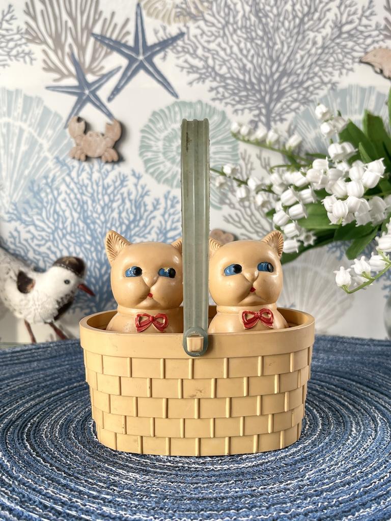 ИГРУШКА СССР котята в корзинке