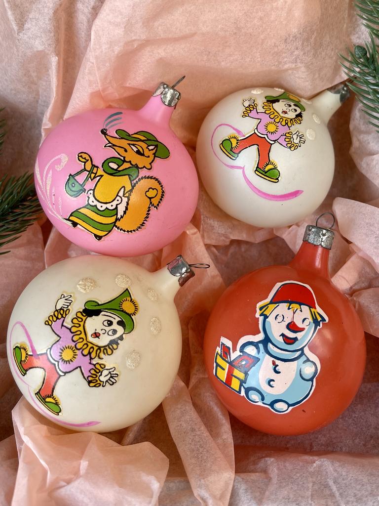 Стеклянные елочные шары, набор