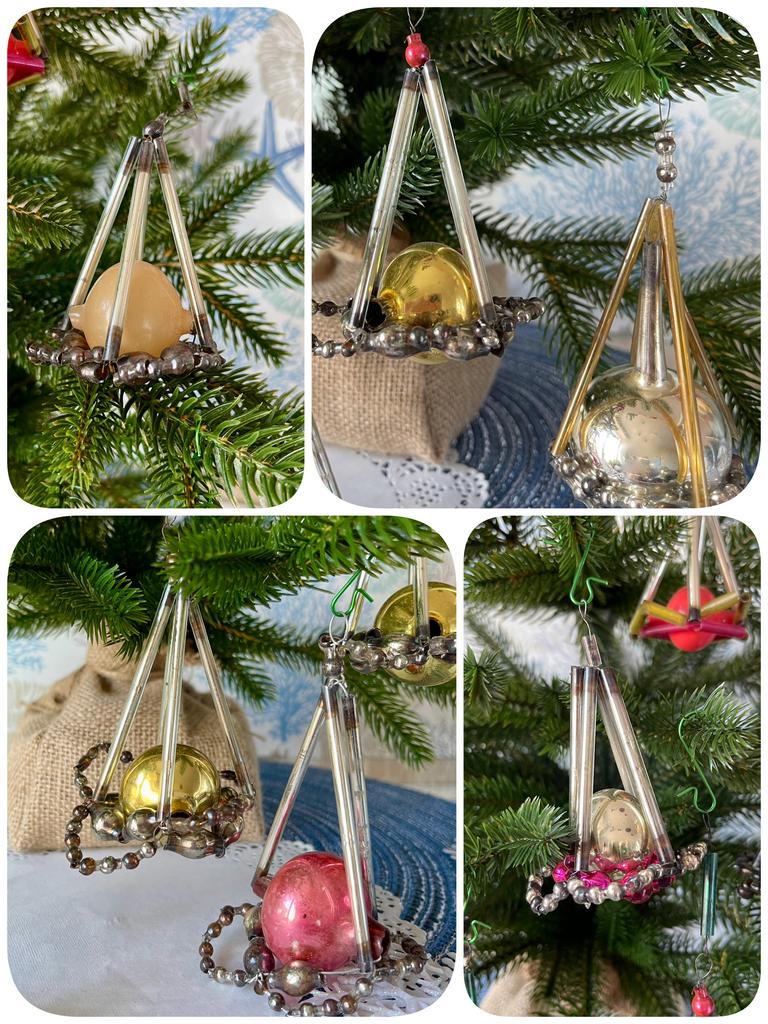 Советские елочные стеклярусные / монтажные  игрушки 1950-60 г