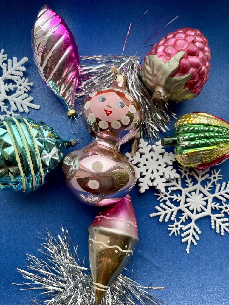Стеклянные советские елочные игрушки