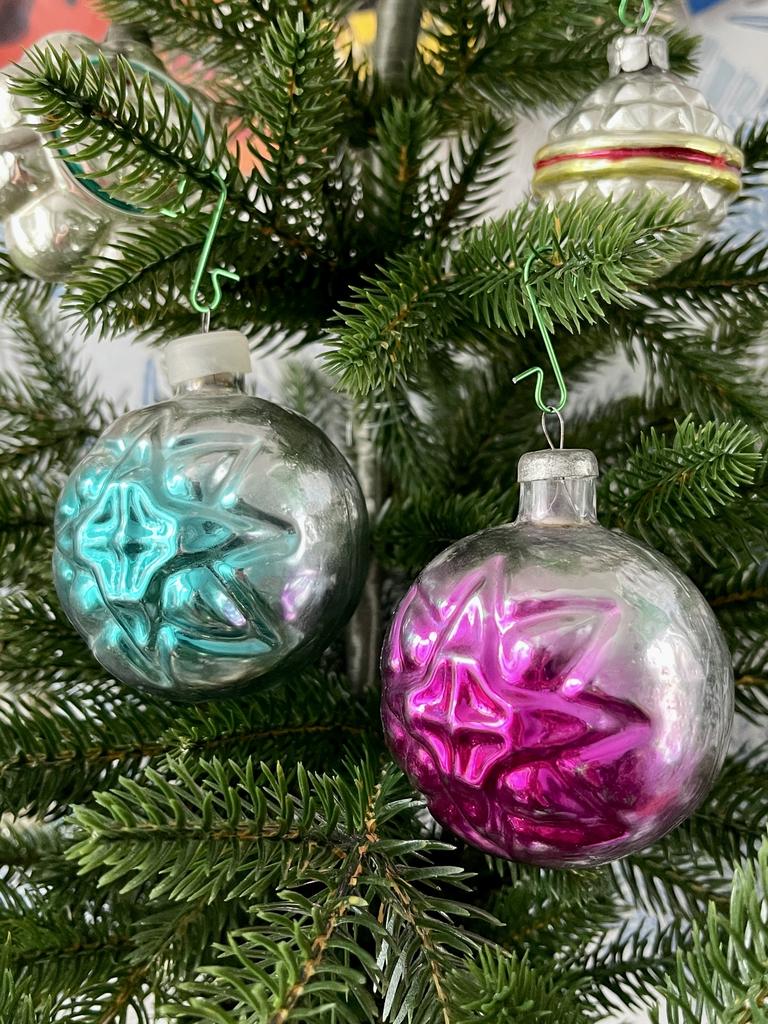Советские старые елочные шары из толстого стекла