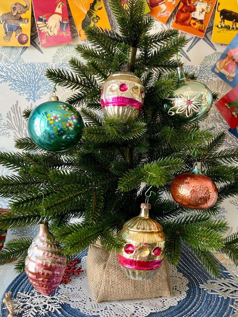 Советские елочные игрушки из стекла 1960-70 г