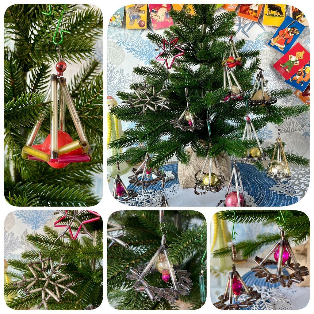 Советские елочные стеклярусные / монтажные  игрушки 1950-60 г