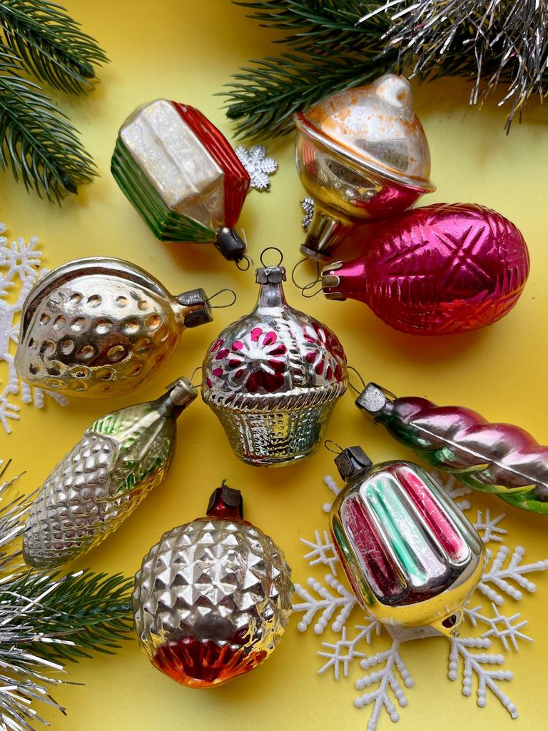 Советские стеклянные елочные игрушки