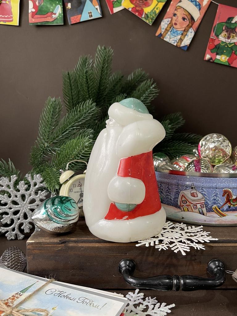 Советский полиэтиленовый Дед Мороз 15 см