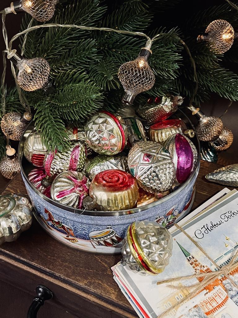 Советские стеклянные  елочные игрушки 1950-60 г