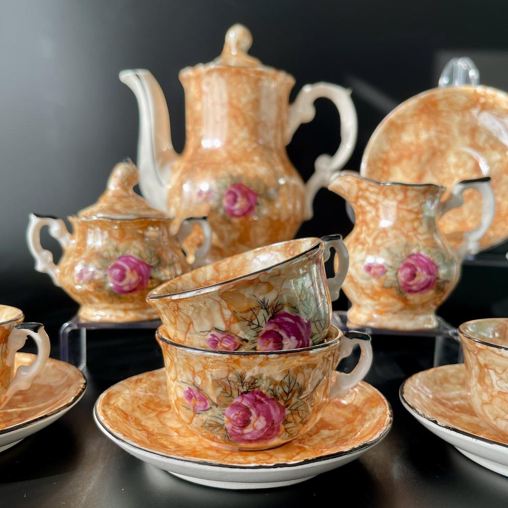 ГДР «Золотая роза» фарфоровый сервиз в коробке