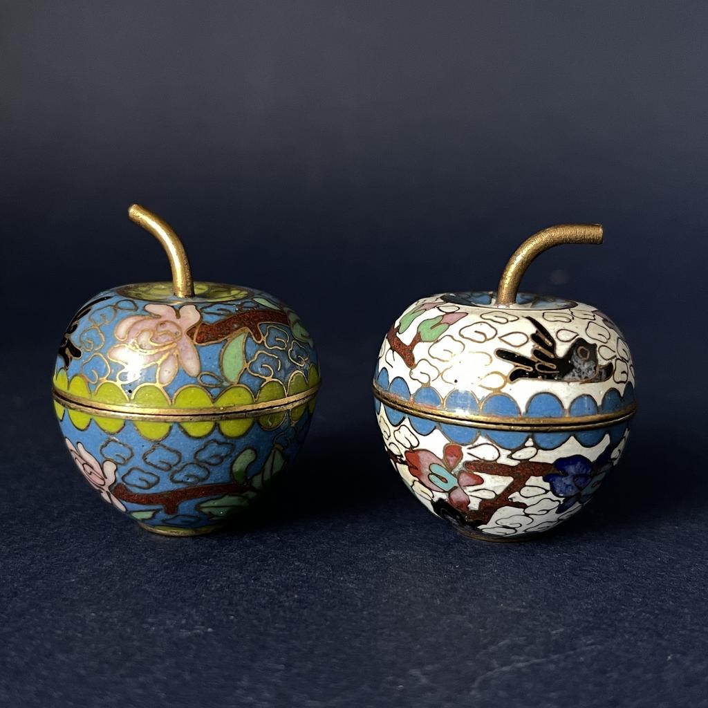 Миниатюрные шкатулки «Яблочки» Клуазоне