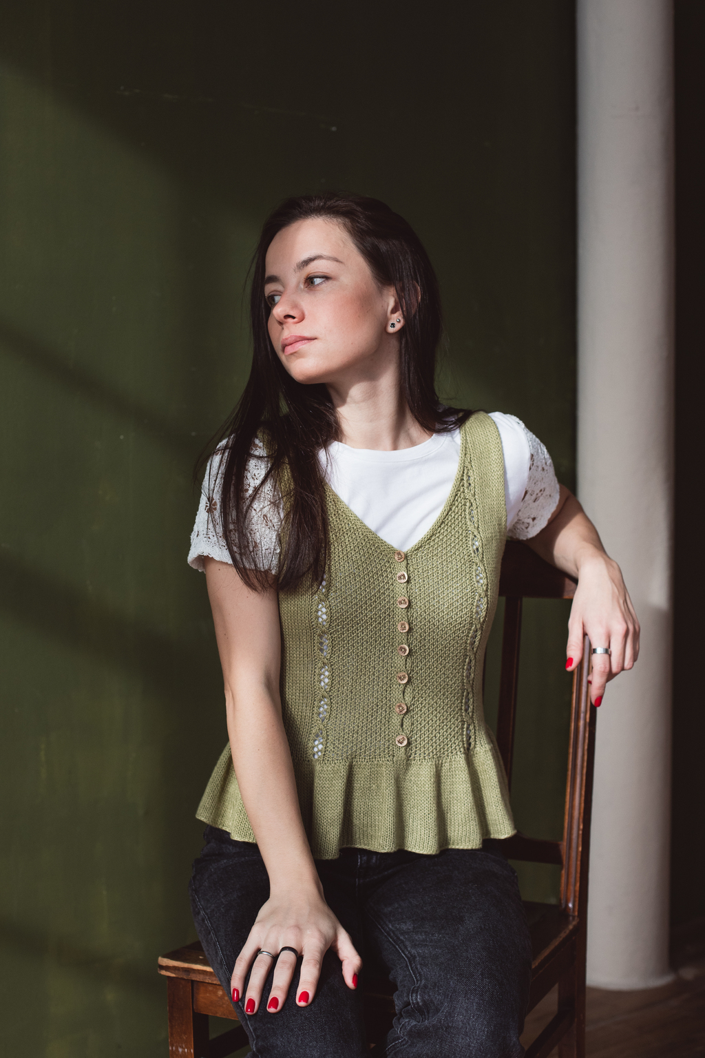 Описание топа с воланом «MULBERRY»