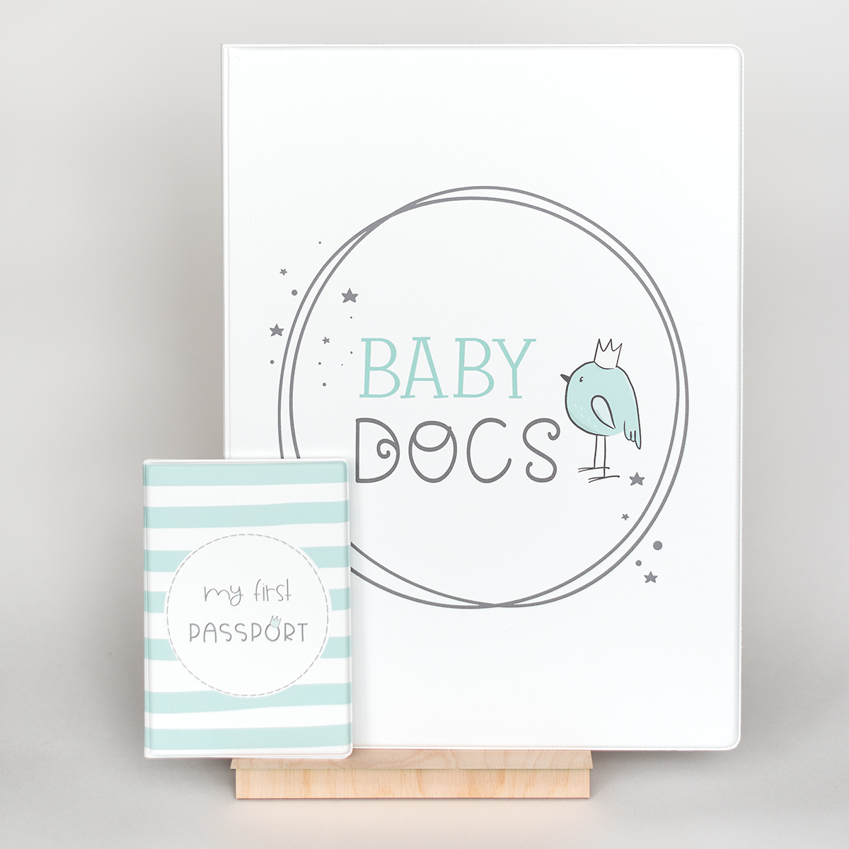 Набор из органайзера для детских документов Bird и обложки на паспорт