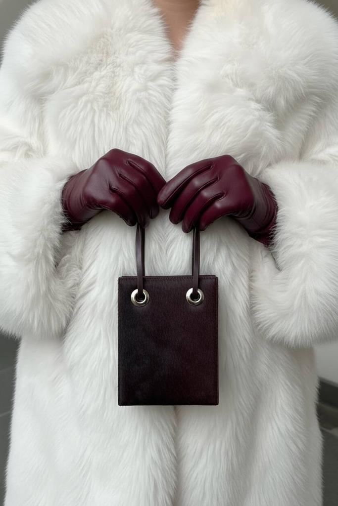 сумка KIM A5 в мехе burgundy
