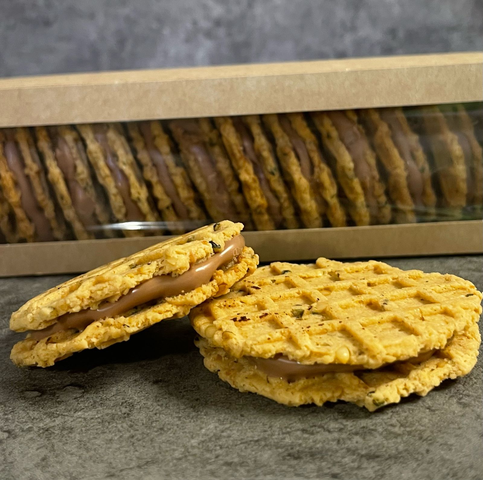 Вафли с шоколадно ореховой  пастой 6 шт