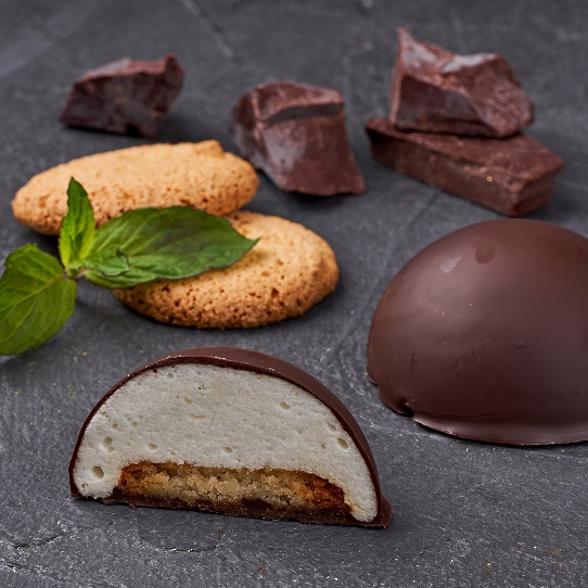 Десерт "Птичье Молоко" из аквафабы в глазури из шоколада 4 шт по 40г