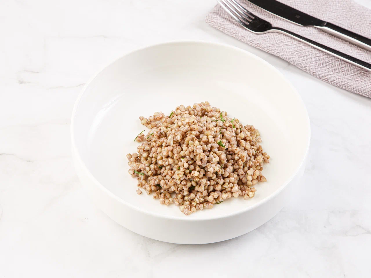 Зеленая гречка отварная с вешенками 160 г