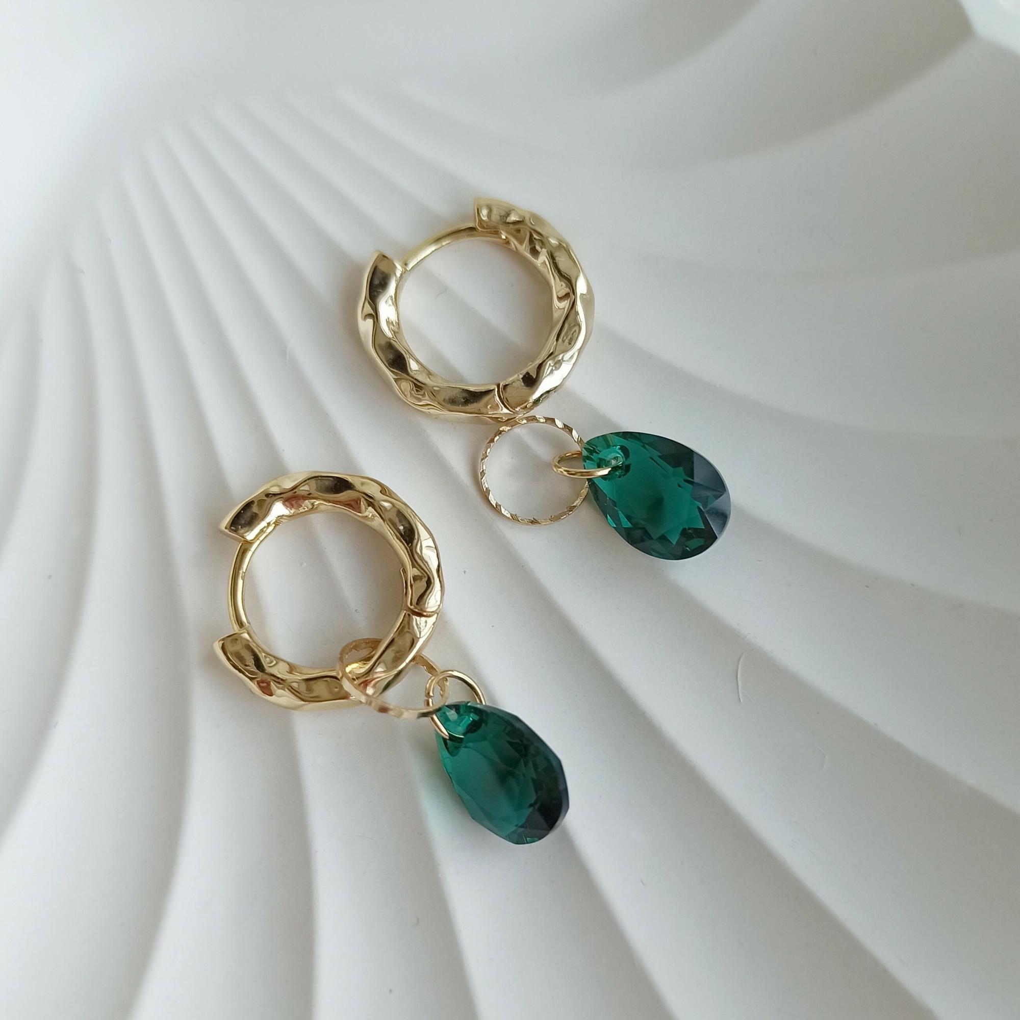 СЕРЬГИ КРИСТАЛЬНЫЙ ИЗУМРУД