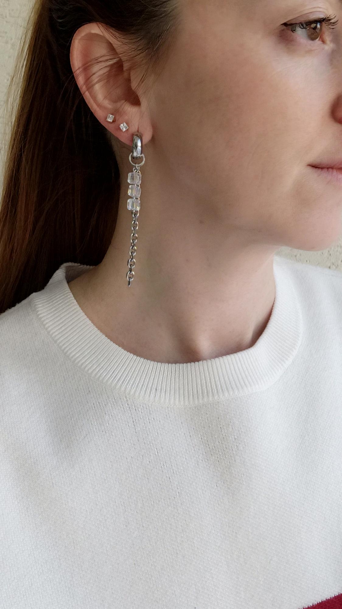 СЕРЬГИ ХРУСТАЛЬНАЯ ЦЕПЬ